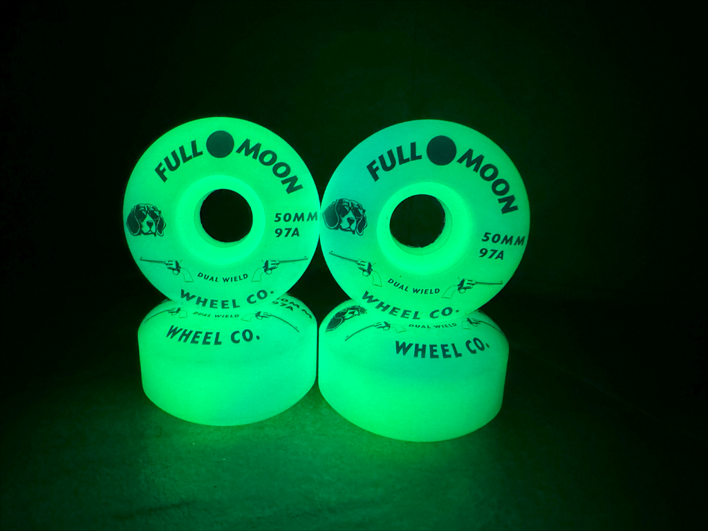 Illuminate your ride with glow-in-the-dark skateboard wheels -Full Moon skateboard wheels