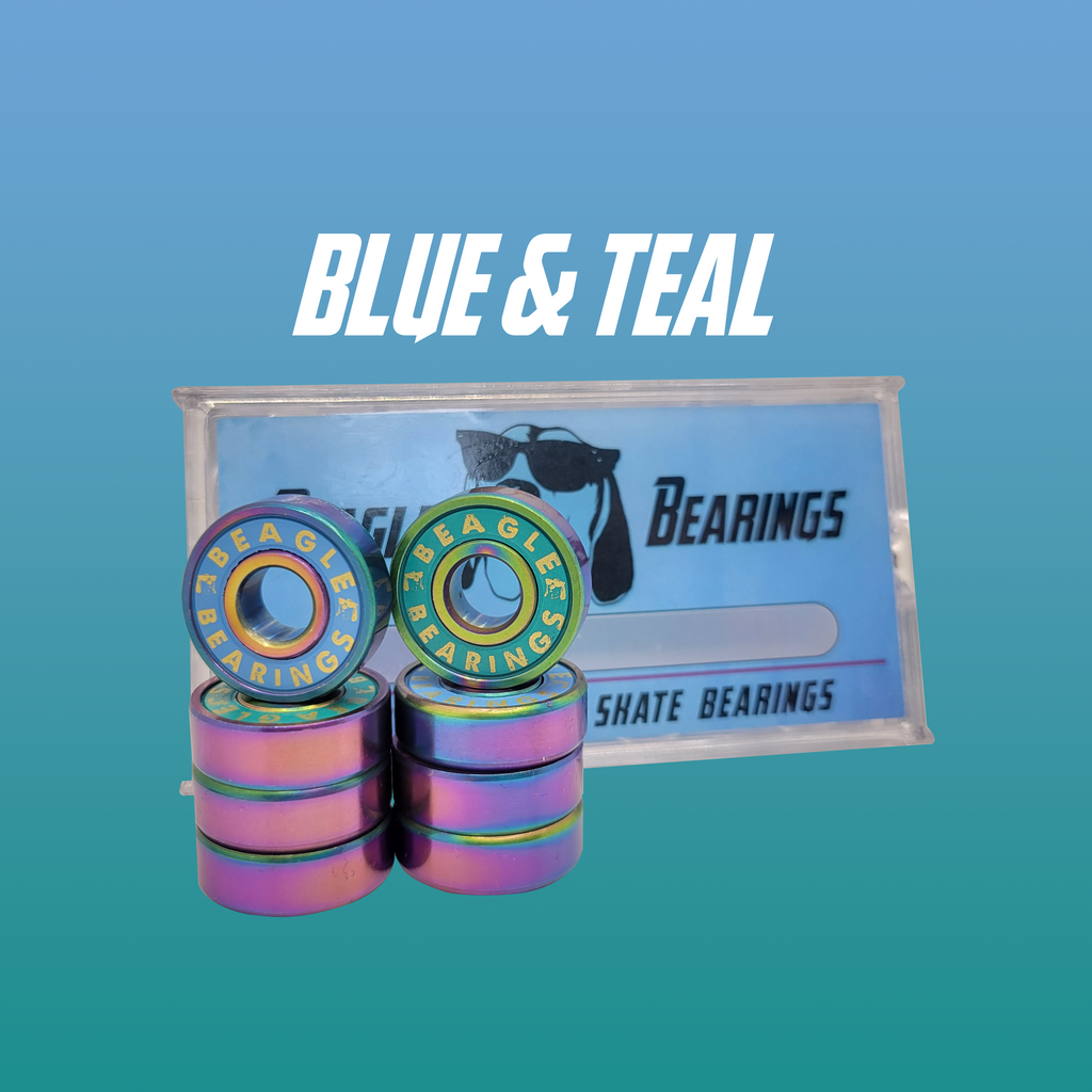 Blue And Teal Roller Skate Bearings